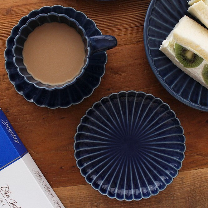 Seto ware ANGLE cup and saucer villa cup&saucer blue