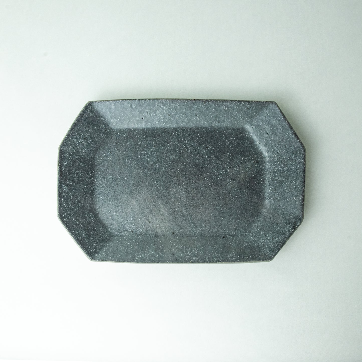 Shigaraki ware, Furuya Seitosho, gray glaze, small octagonal plate