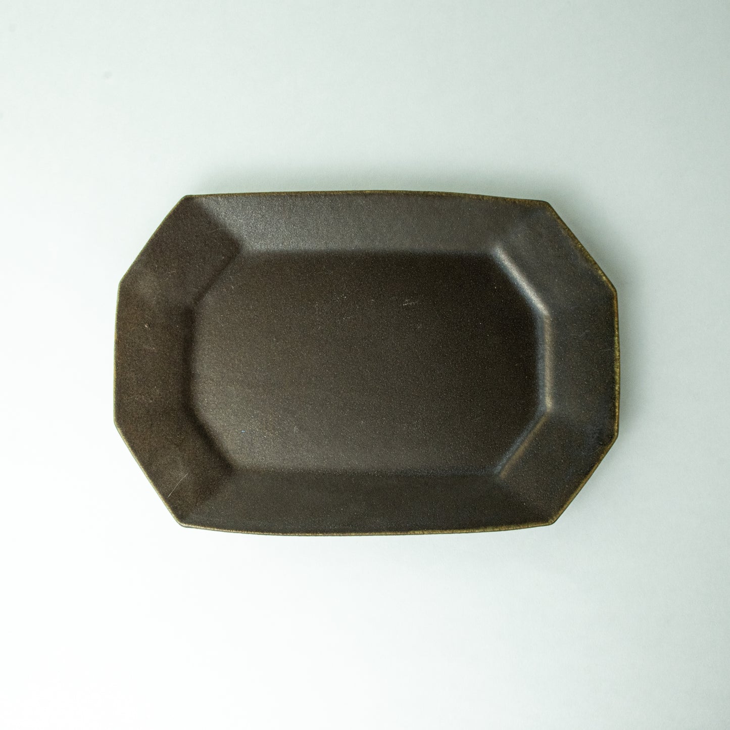 Shigaraki ware, Furuya Pottery, Rust glaze, Large octagonal plate