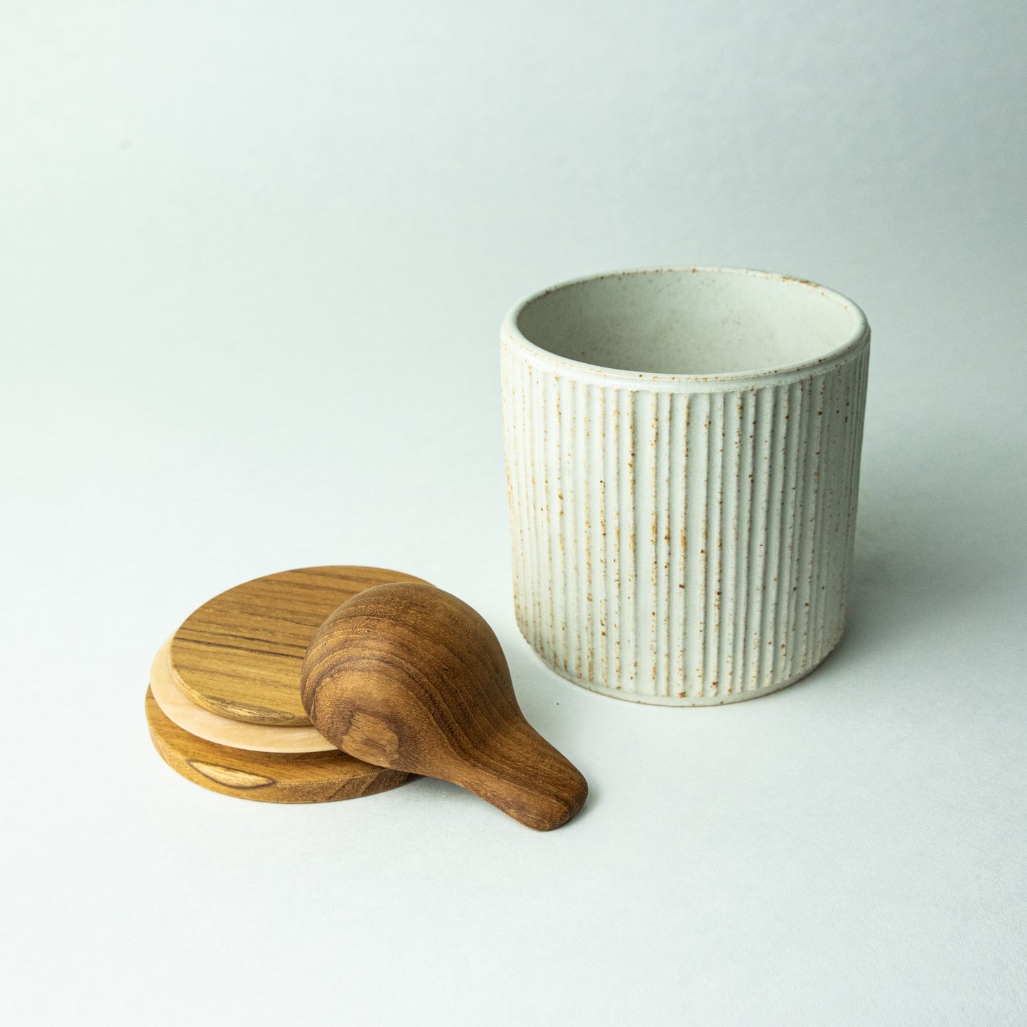 SALIU Mino ware canister, white