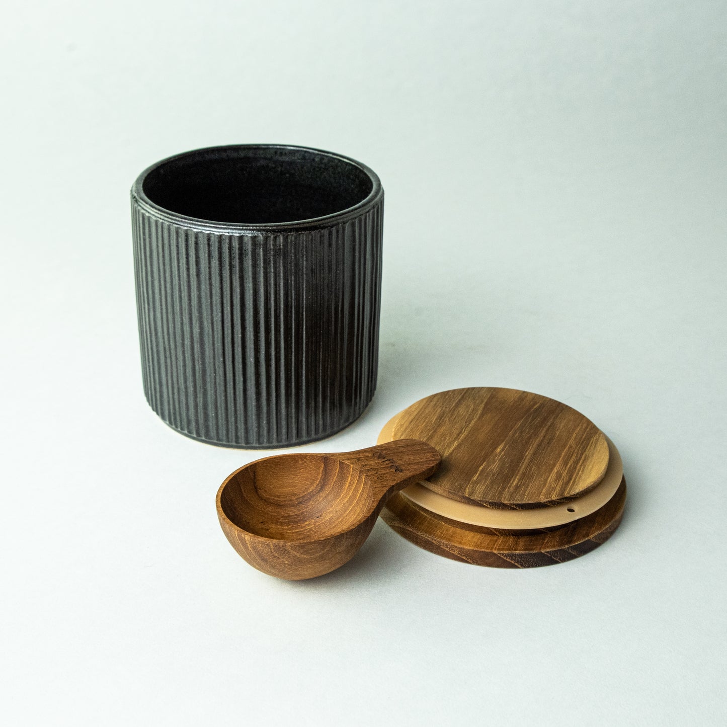SALIU Mino ware canister, black