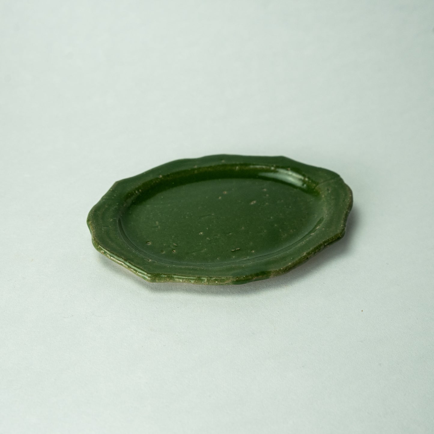 Artist Yoshiko Koike Oval Plate Classic (Small) Green
