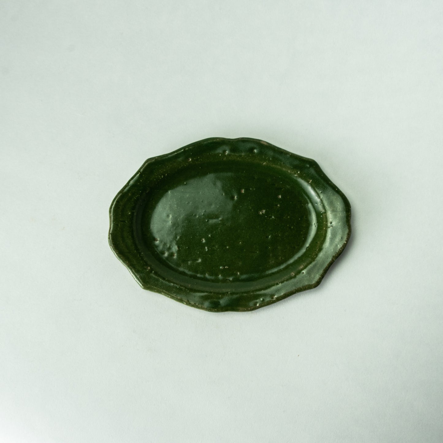 Artist Yoshiko Koike Oval Plate Classic (Small) Green