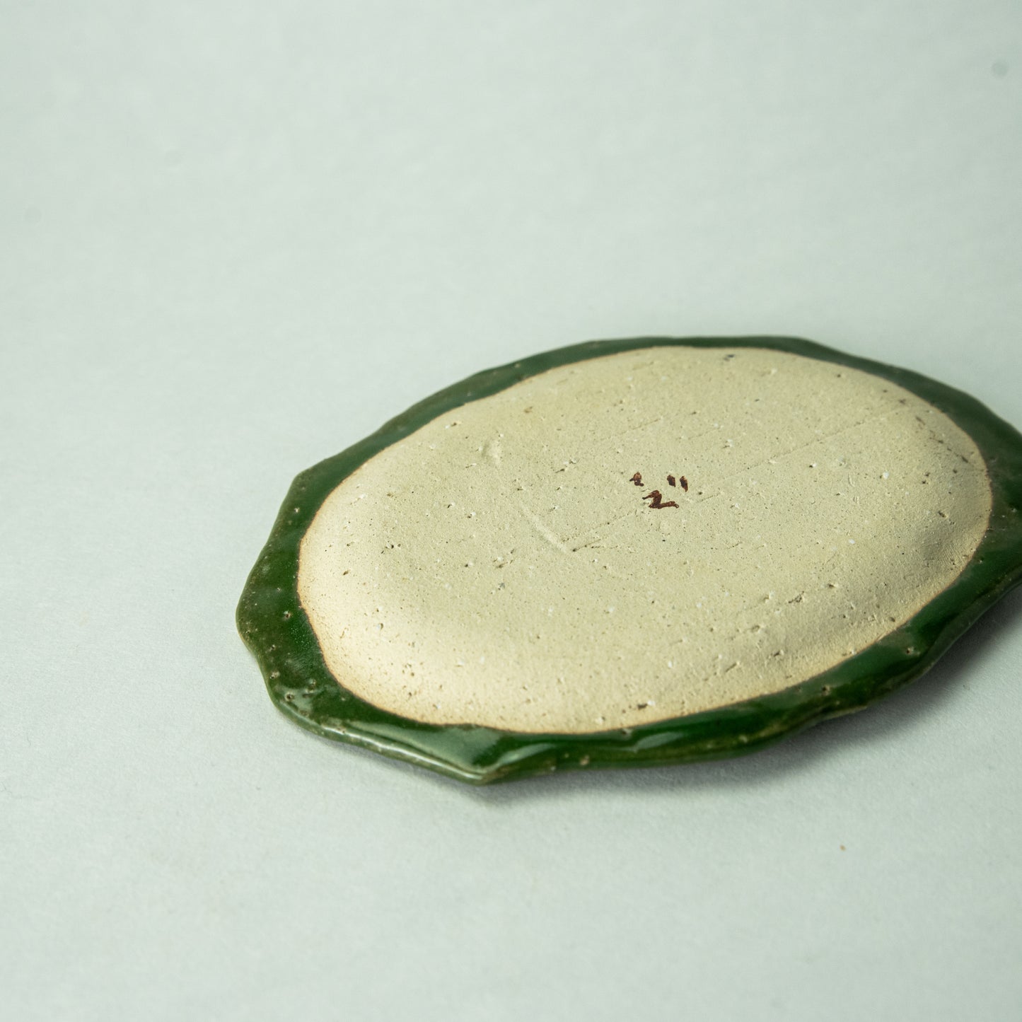 Artist Yoshiko Koike Oval Plate Classic (Small) Green