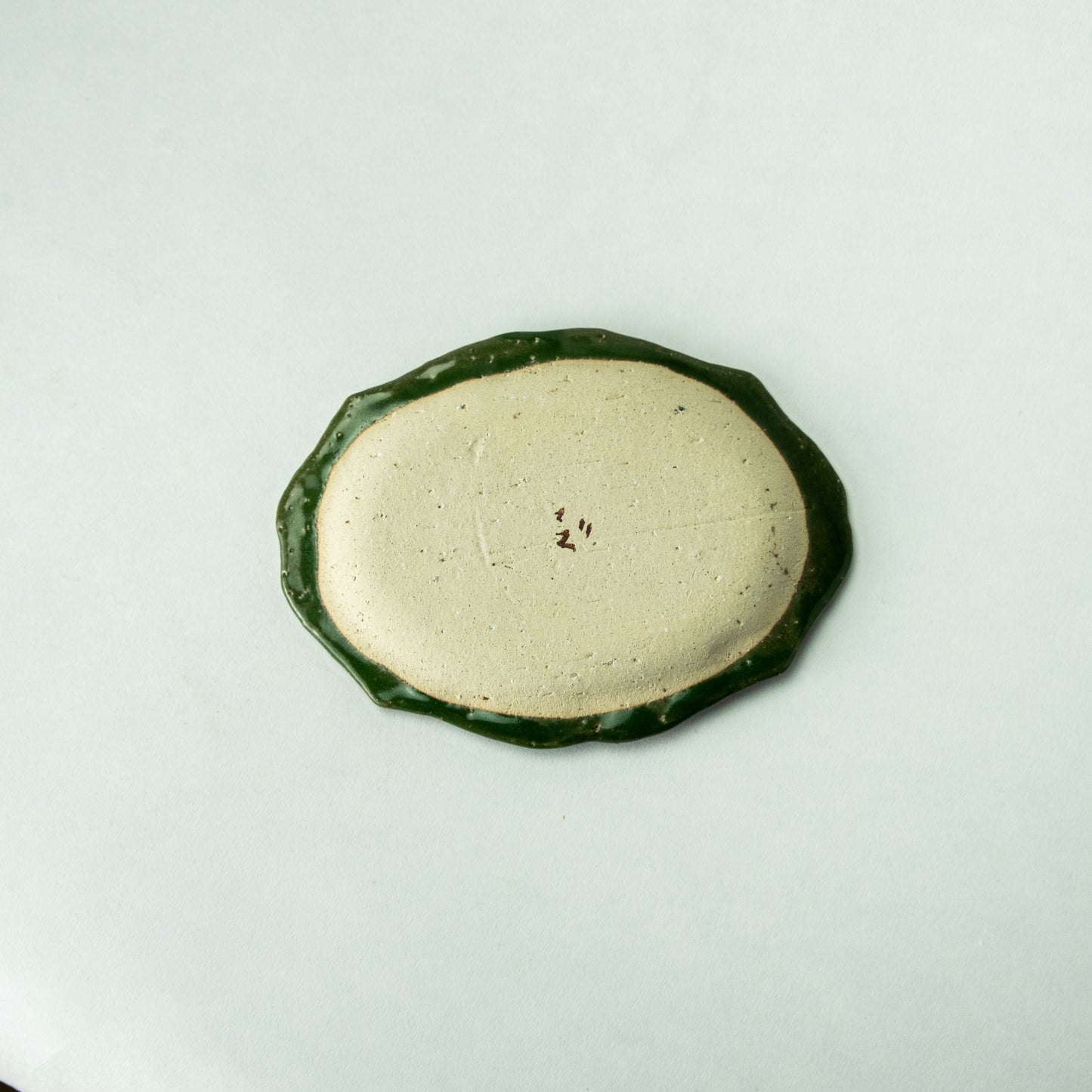 Artist Yoshiko Koike Oval Plate Classic (Small) Green