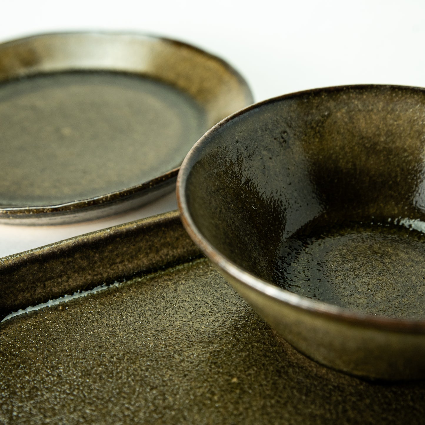 信楽焼 丸十製陶  八角長方皿 渋茶