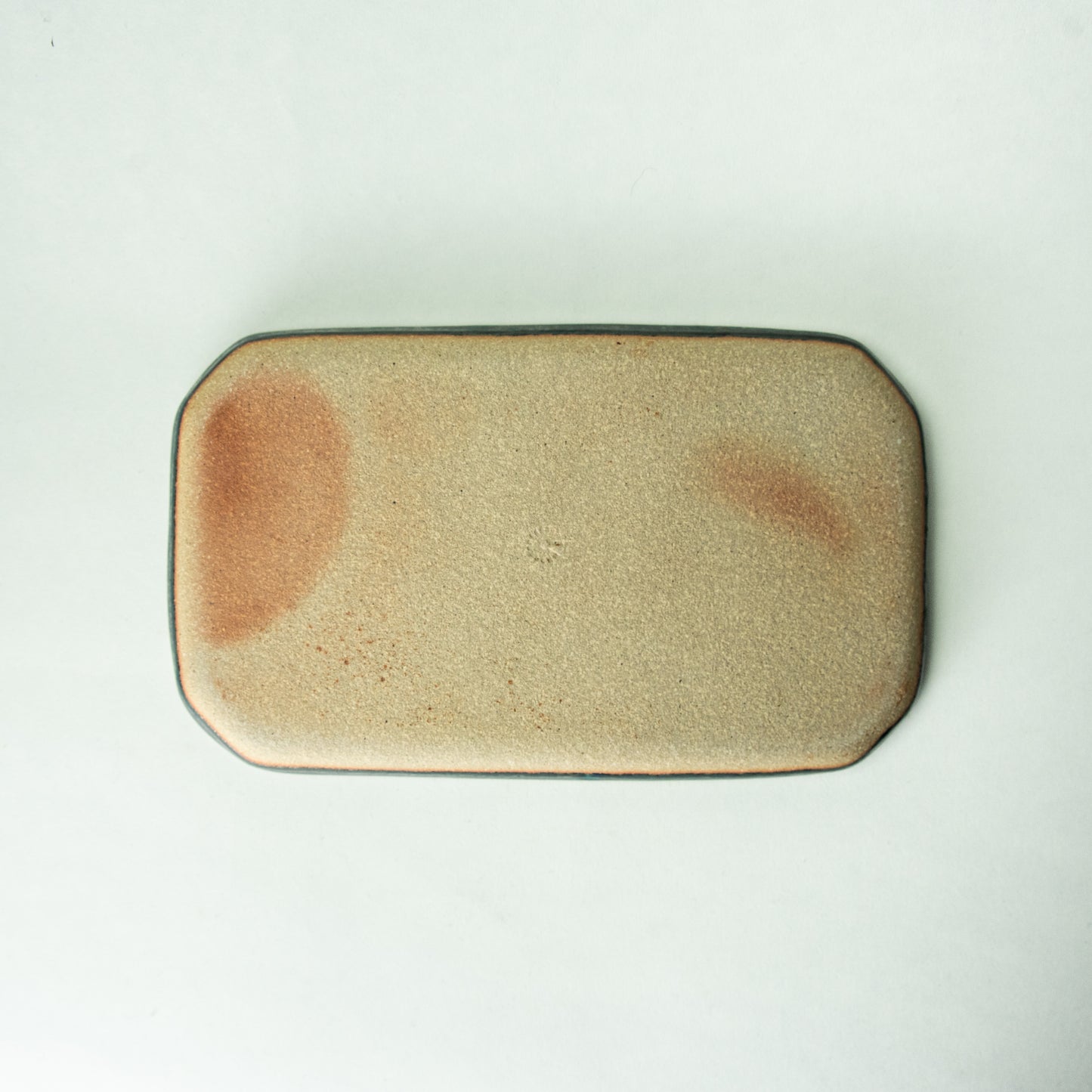 Shigaraki ware, Maruju Seito, Octagonal rectangular plate, Ultramarine