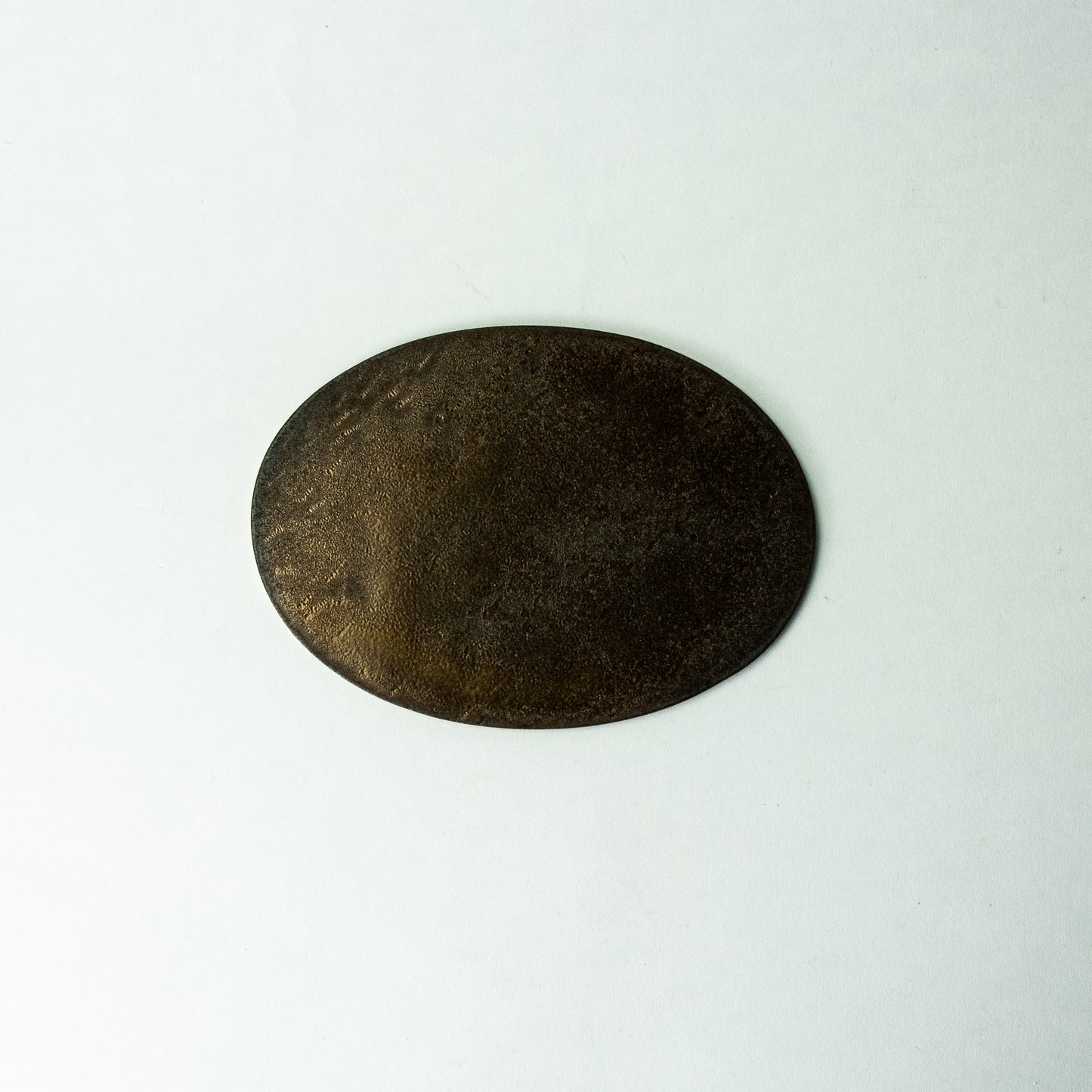 作家 若山義浩 CLAYPAPER (O) オーバル皿 しわ模様 金