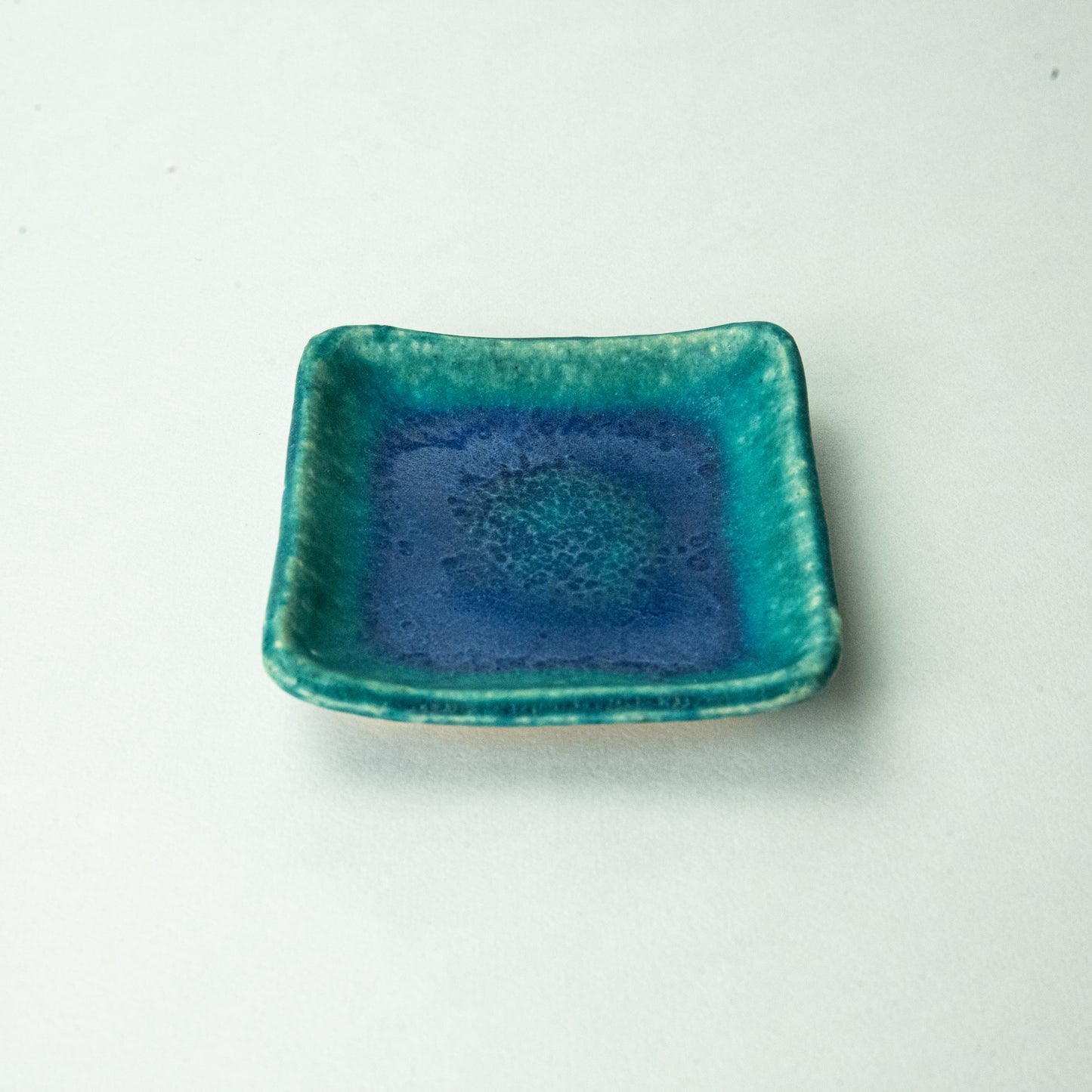 Shigaraki ware Maruju Seito square plate (S) turquoise