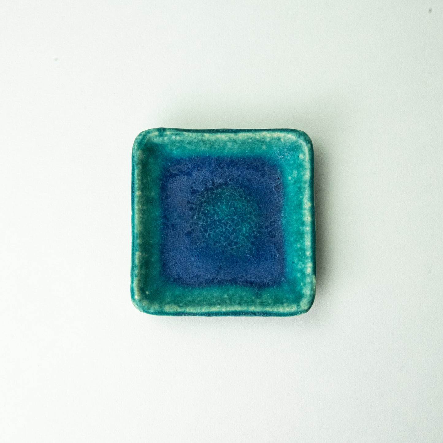Shigaraki ware Maruju Seito square plate (S) turquoise