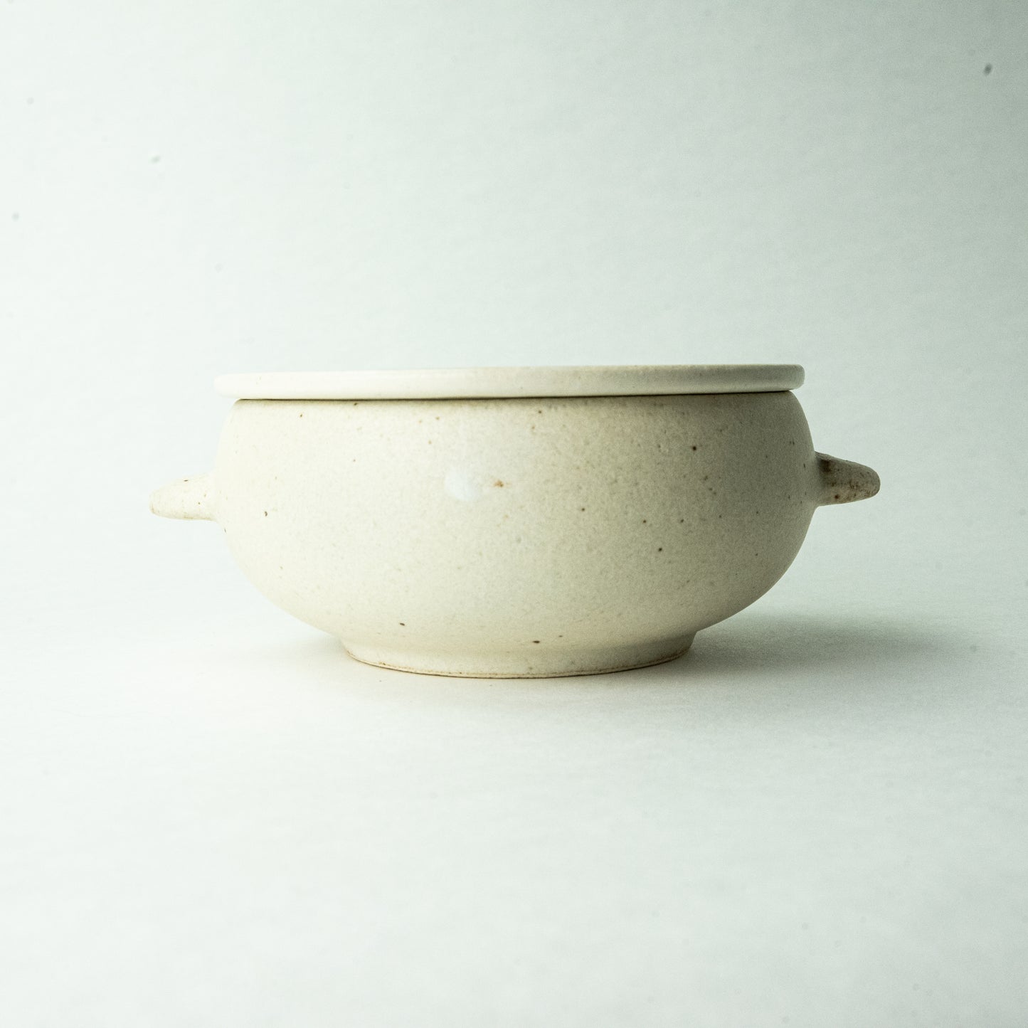 Mino ware Shinkogama Colon oven bowl (with lid and dish) White matte