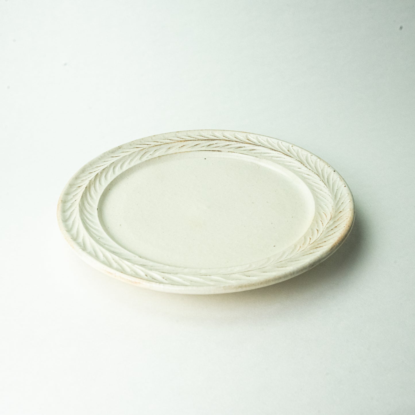 Shigaraki ware, Furutani Seitosho, Iron scattering, Leaf rim plate, 7 inches
