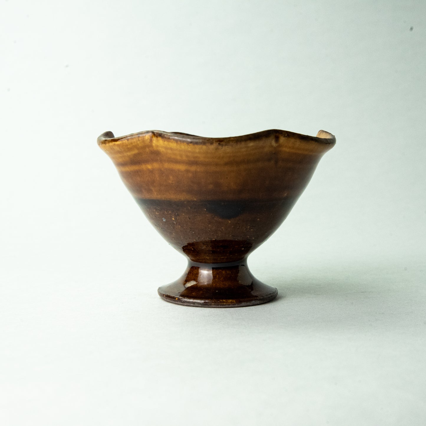 Shigaraki ware by Furutani Seitosho, candy glaze, flower petal high-pedestal small bowl