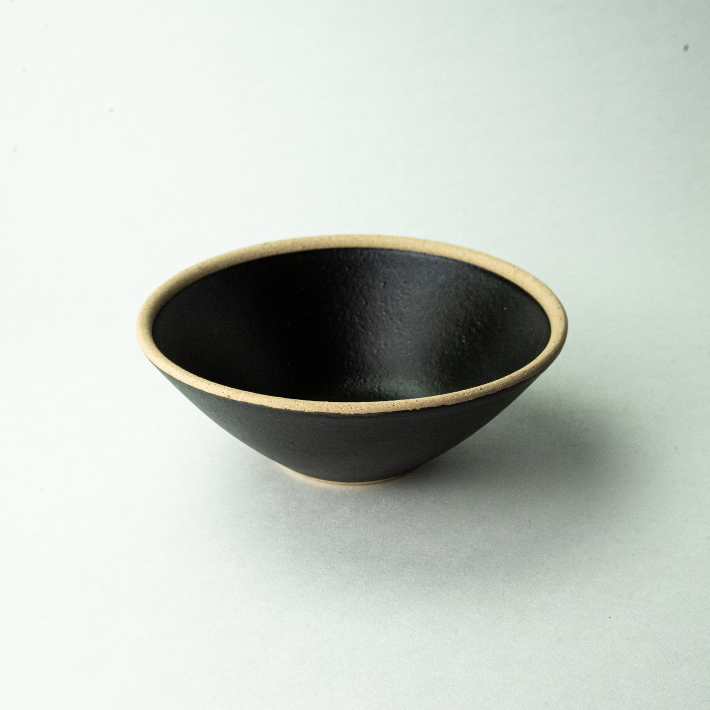 Hasami ware, black matte ball bowl, S