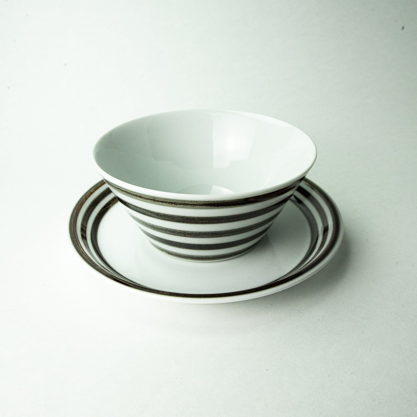 波佐見焼 essence of life「es plate」19cm ボーダーブラウン