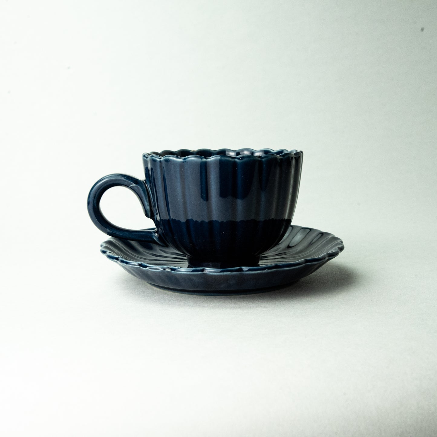 Seto ware ANGLE cup and saucer villa cup&saucer blue